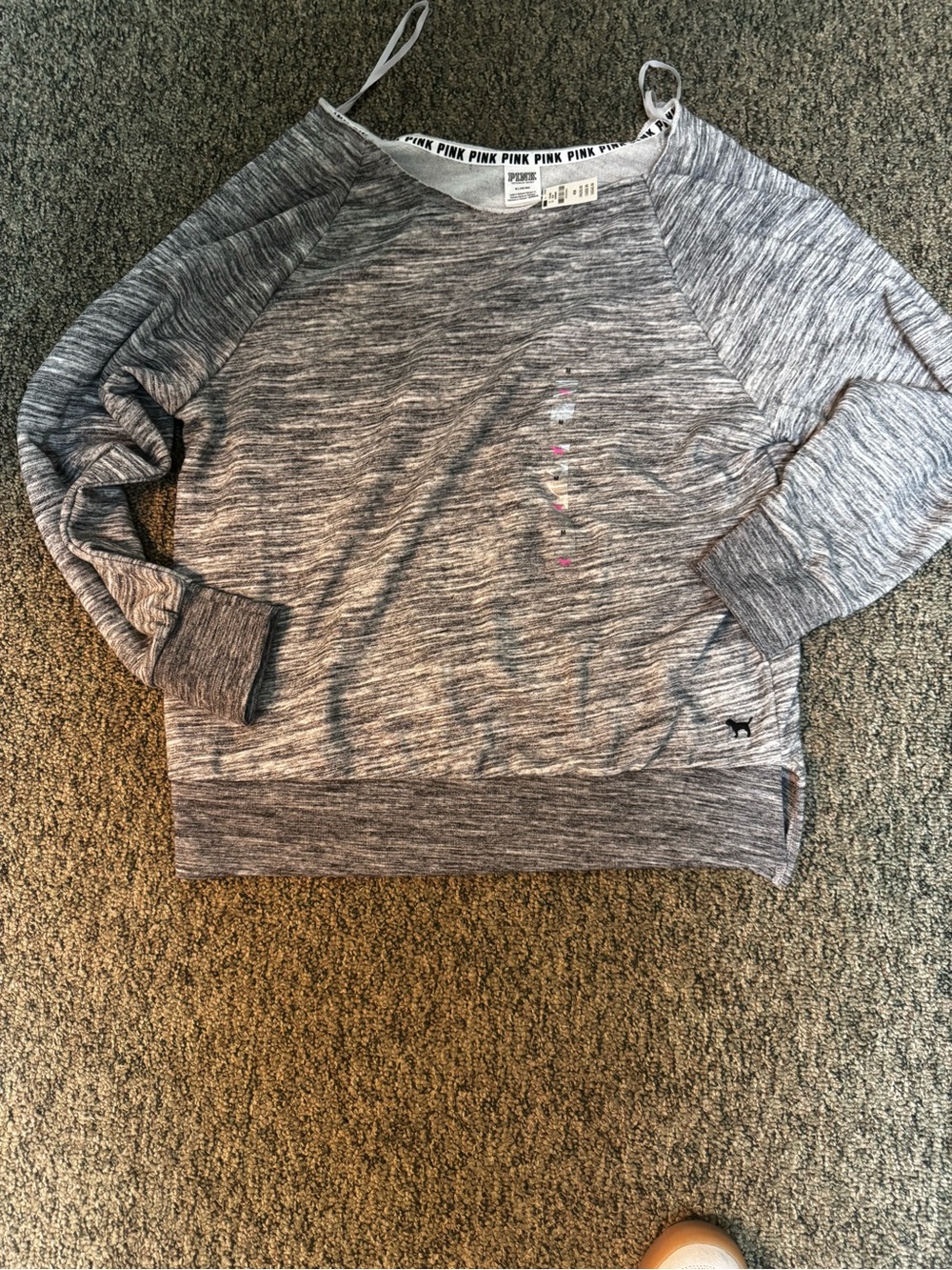 Victoria's Secret PINK Gray Marled Pullover nwt med